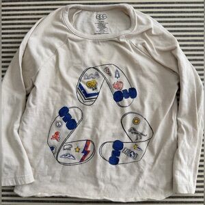 Kids Cream Graphic Long Sleeve Tee